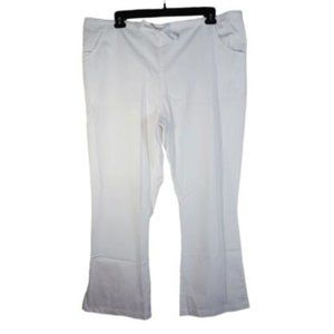 MAEVN White 9026 Scrub Pants Drawstring Back Elastic Flare Leg Size 3XL Waist 44